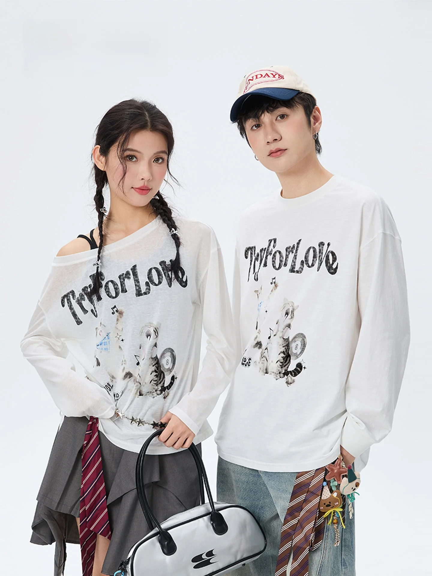 Couple Matching Long Sleeve Shoulder Bared T Shirts Men's Women's Summer Sun Protection Quick Dry Casual Outerwear Comfortabl...