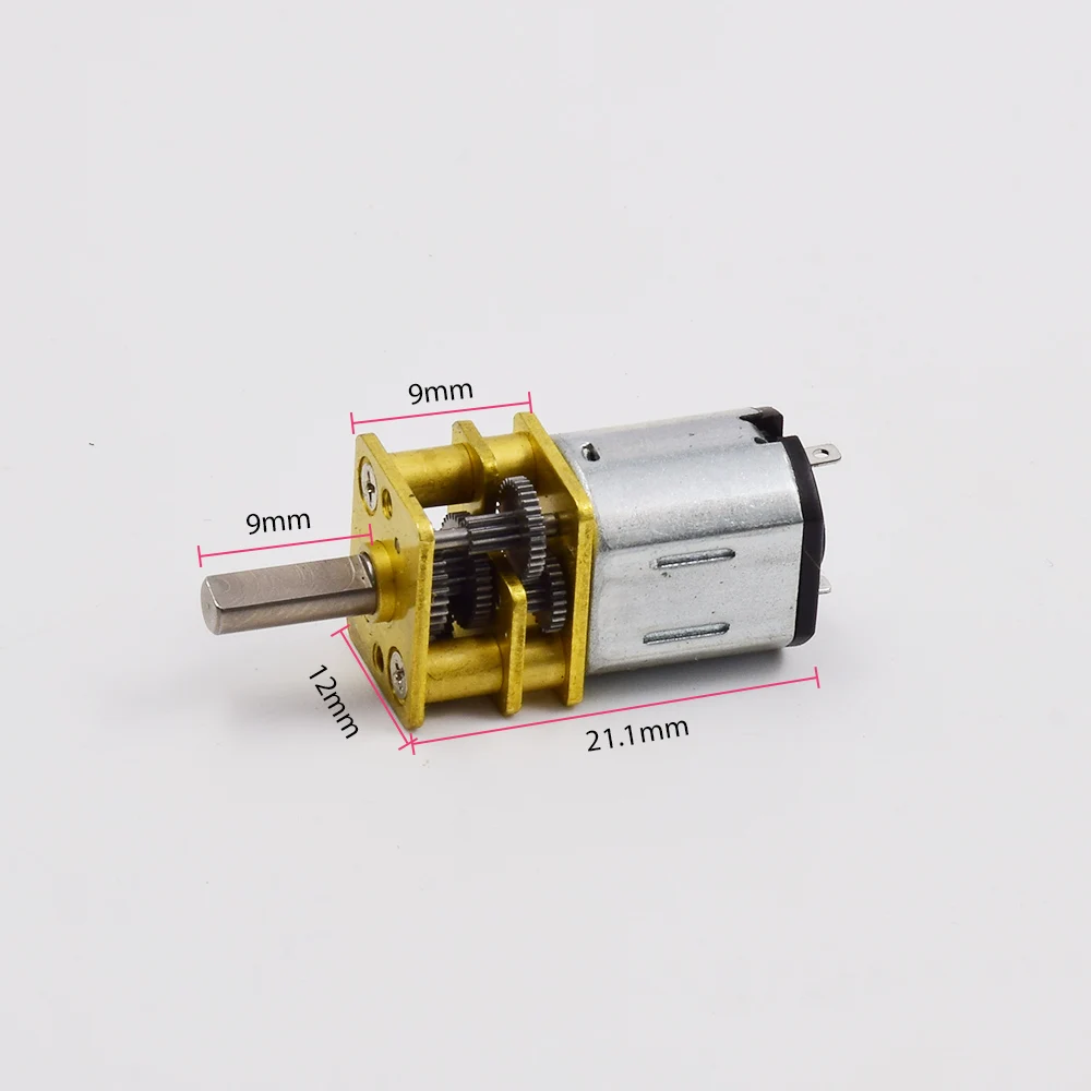 Mini 10mm*12mm N10 Full Metal Gearbox Gear Motor Gear Reducer D-shaft DC 3V-6V 3.7V 5V Slow Speed for Robot Car Electric Lock