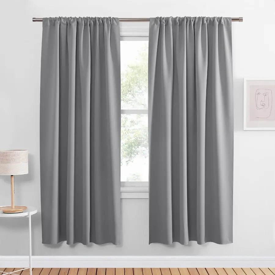 

Blackout Curtain Panels 84 inches Length Thermal Insulated Privacy Room Divider Drapes for Doorway Closet Storage Room Patio Doo