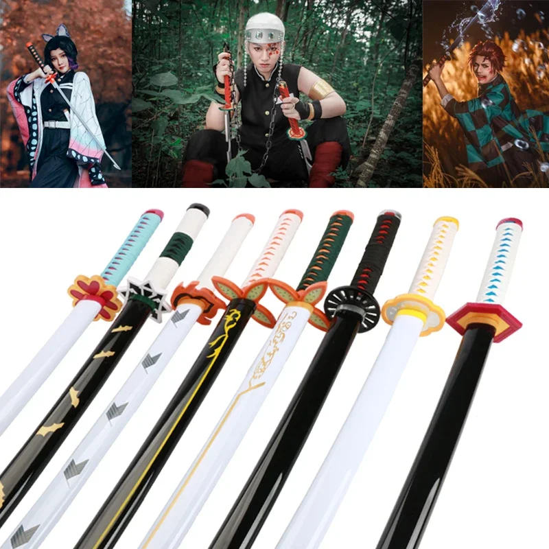 Kimetsu No Yaiba Katana Sword Anime Demon Slayer Swords Wooden Bamboo 104cm Cosplay Weapons Tanjiro Uzui Tengen Nezuko