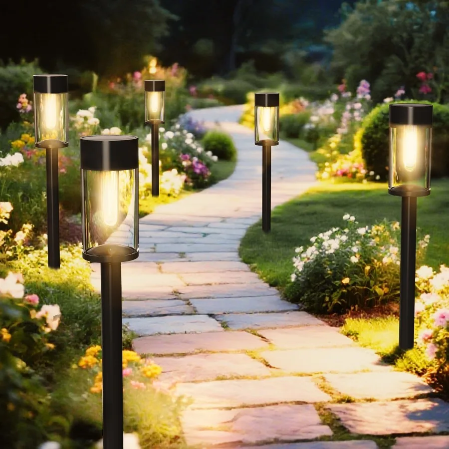 

8 Pack Solar Pathway Lights Outdoor Waterproof High Brightness LED Solar Garden Lights for Patio Yard Lawn Landscape Driveway W