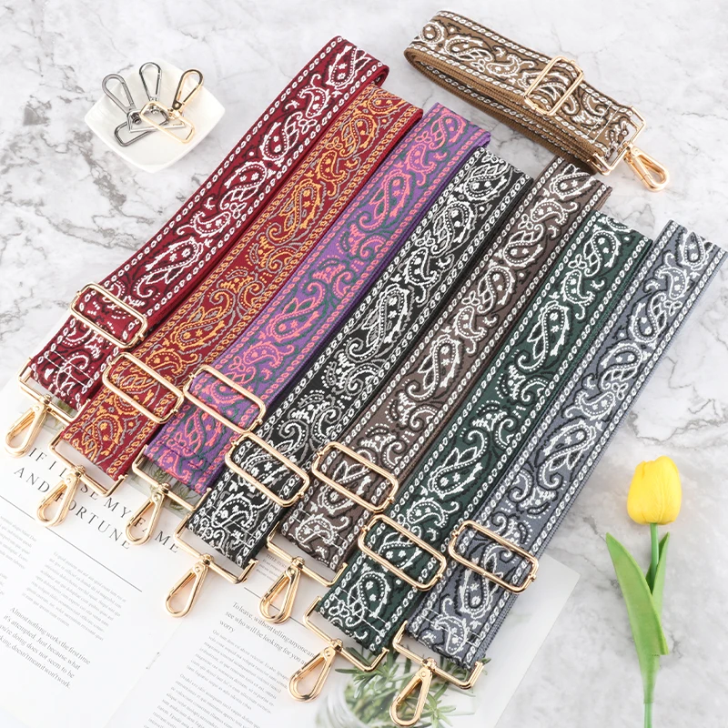 5cm Widening Replacement Strap Thickening Handles Bags Ethnic Style Jacquard Woven Shoulder Crossbody Adjustable New Handbag Bel