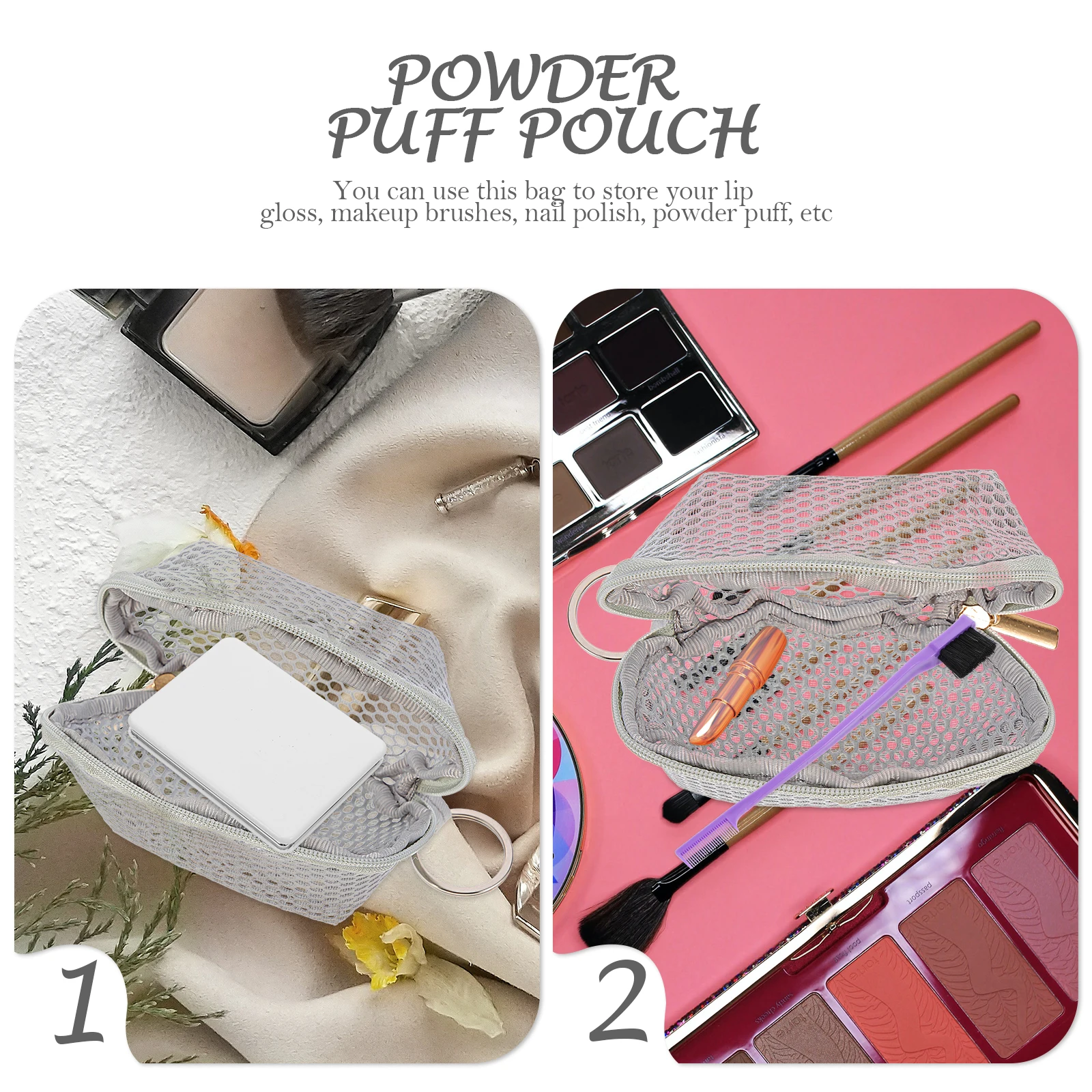 

Premium Makeup Sponge Storage Bag Mesh Travel Pouch Portable Organizer for Lipsticks Keys Mini Tote Puff Beauty Egg