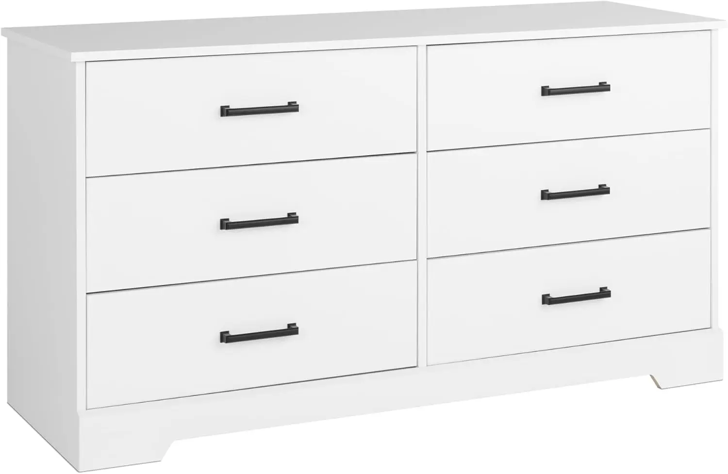 

Double Drawer Dresser, 18.25in x 53.25in x 28.5in, Rustic White