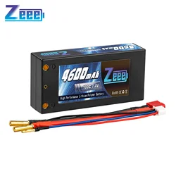 Zeee 2S Shorty Lipo 7.4V 4600mAh 100C RC Lipo Battery with 4mm Bullet Deans Ultra Plug for RC Car Truck Boat FPV Drones Parts