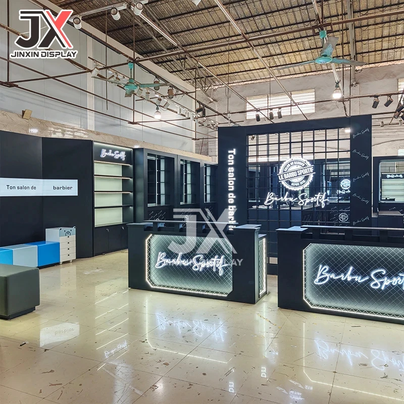 custom.Custom Design Vintage Marble Display Counter Beauty Salon High-End Furniture Cabinet Hairdressing Shop Haircut Se