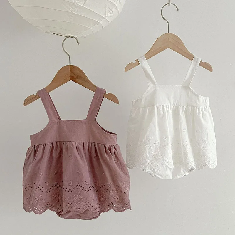 

Baby Rompers Summer New Infant Clothes Cotton Sleeveless Sling Jumpsuits Cute Toddler Girl Bodysuit Clothing