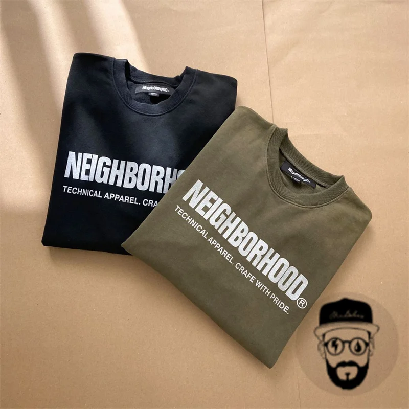 autumn and winter collection NEIGBORWOOD NBHD Wax Dyed Washed Old Round Neck Sweatshirts Casual Vintage NBHD Men's Sweatshirts