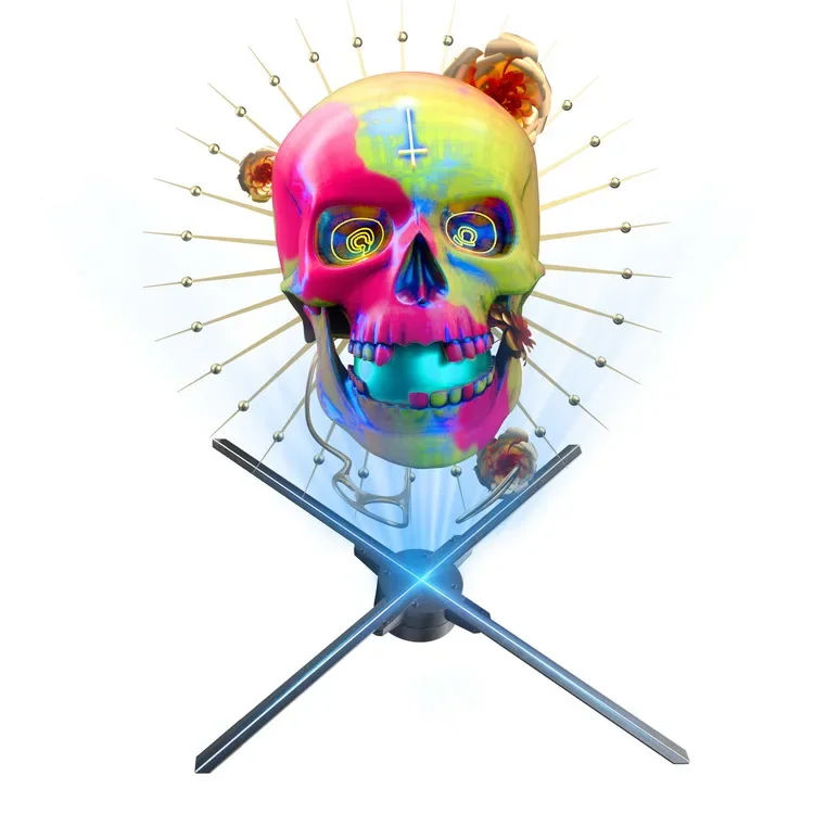3d Hologram Fan LED Holographic Projector Player Advertising Display With 8GB Memory Card 3D Hologram Fan Wifi Cloud App Control