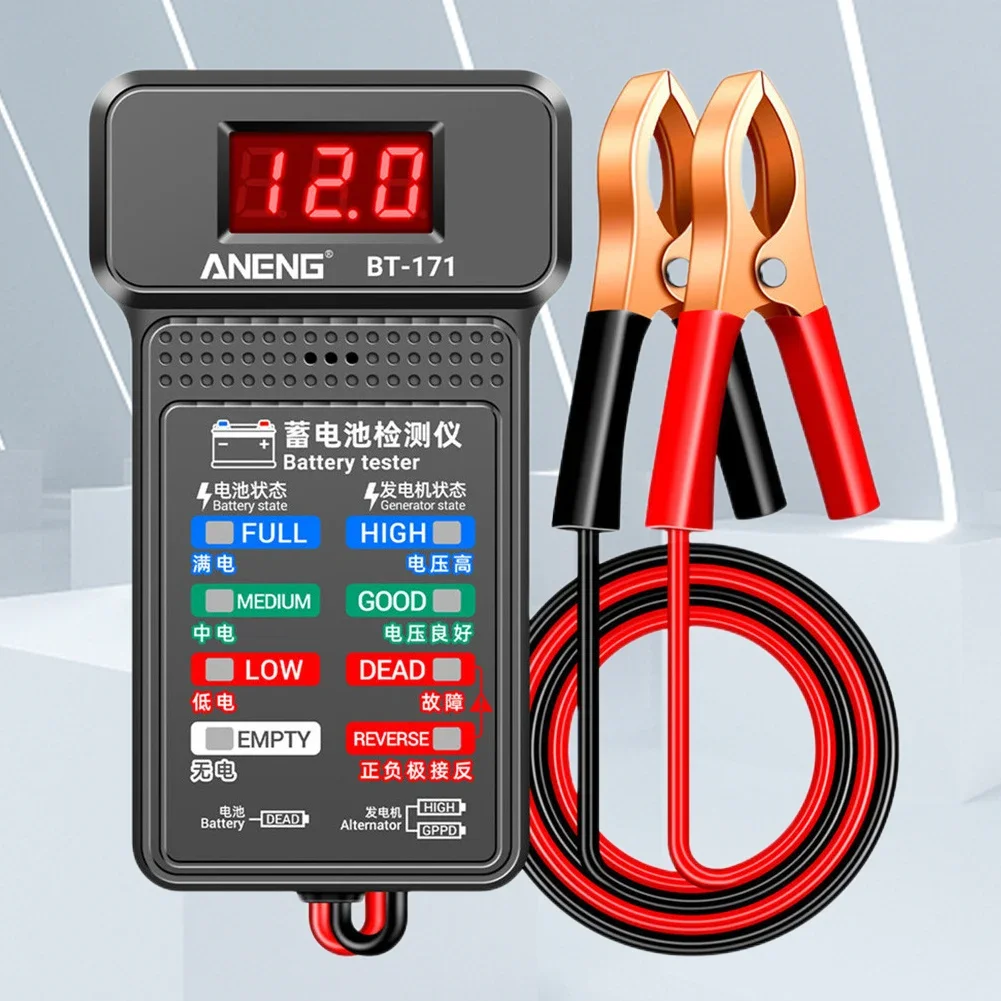 12V Tester akumulatora samochodowego przenośne cyfrowy akumulator urządzenie pomiarowe Tester alternatora elektroniczne do samochodów ciężarowych