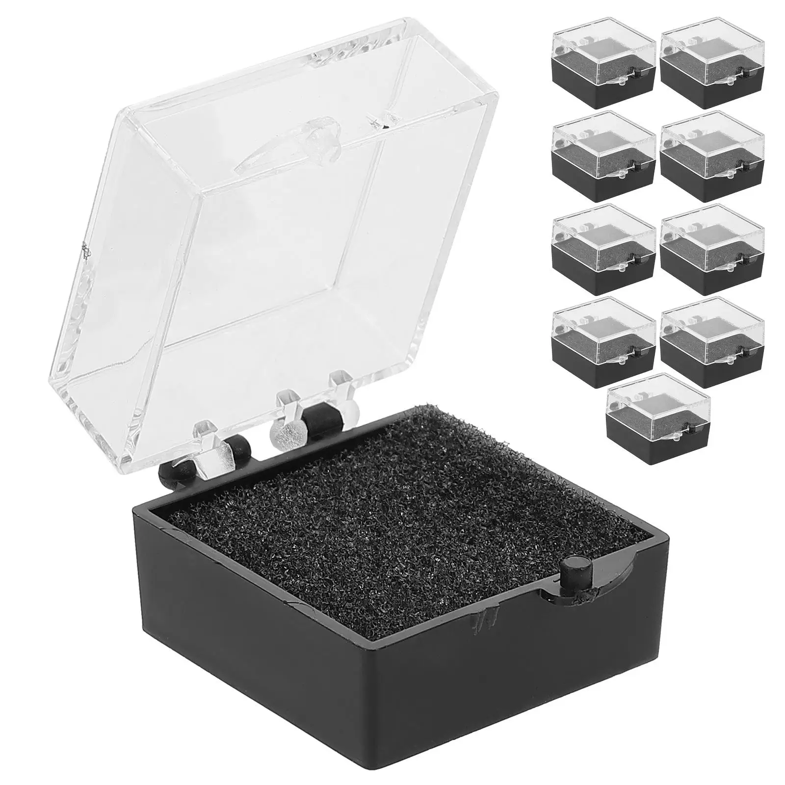 

10pcs Display Acrylic Brooch Pin Badge Case Organizer Jewelry Packing Display Box With Lid Home Storage