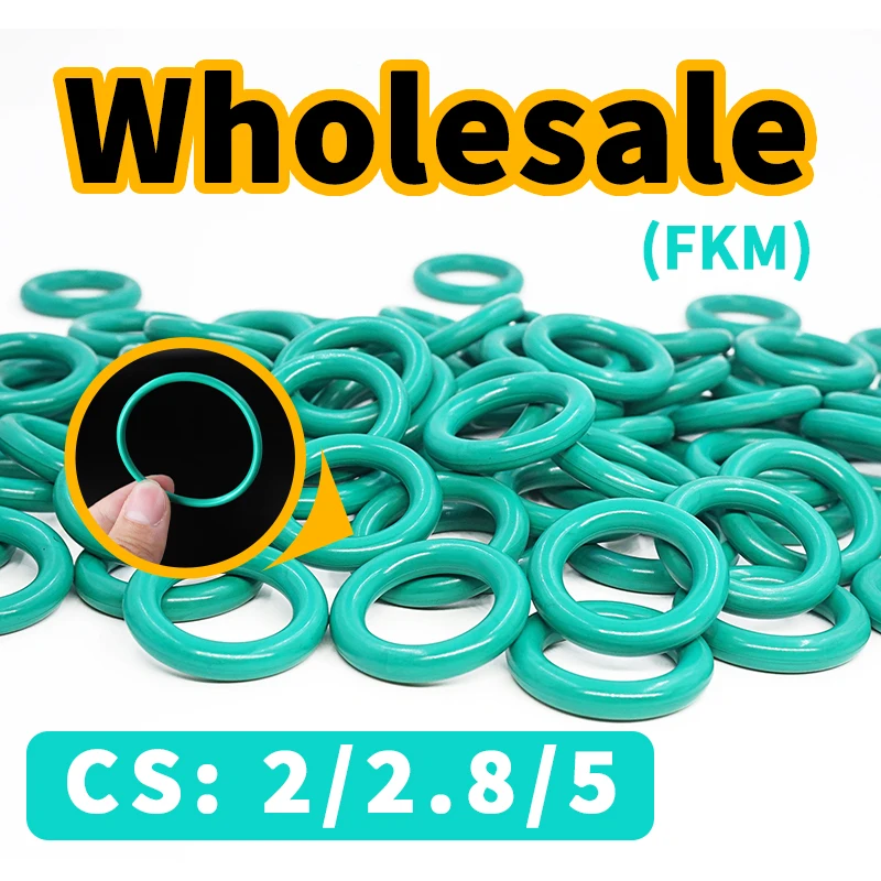 

O-ring thickness 2/2.8/5mm wholesale Sealing element link FKM Green fluororubber gasket seal ring rubber elastic Free Shipping