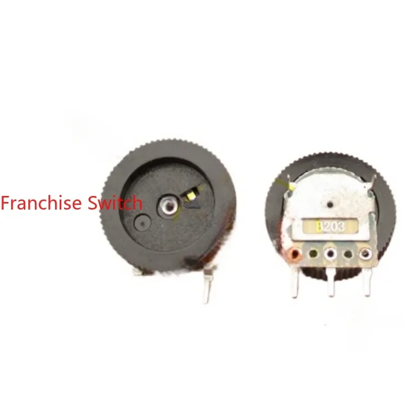 100PCS Gear Dial Volume Potentiometer B203 20K Single 3-pin 16*3 Radio  Adjustment Switch