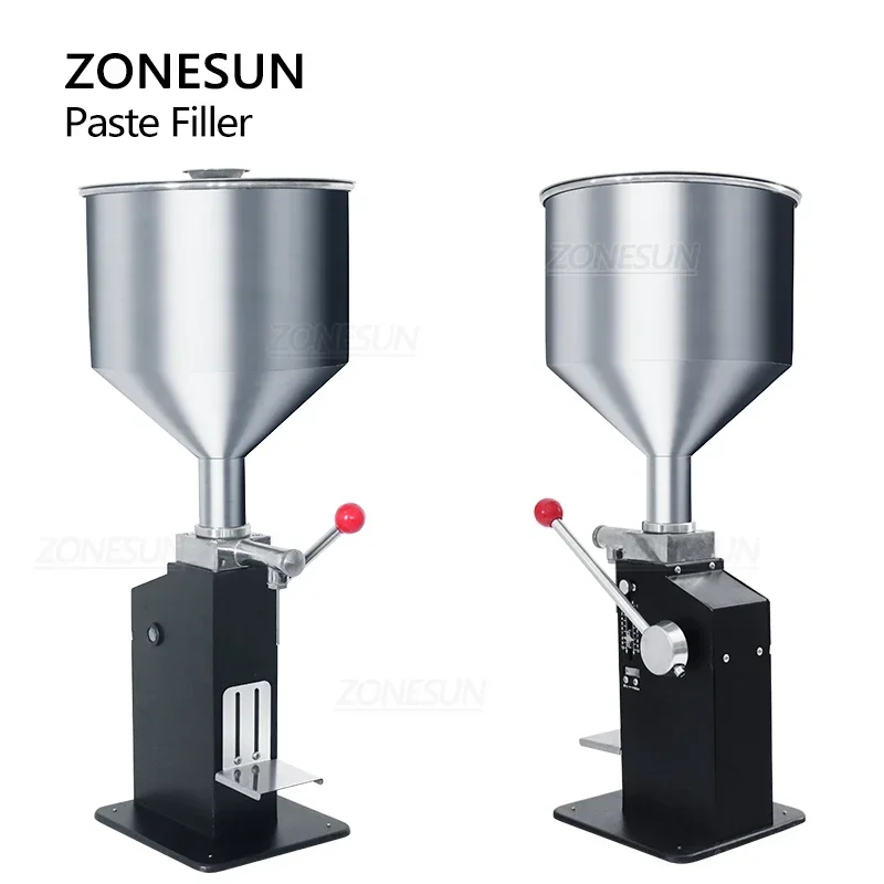 ZONESUN Manual Paste Filling Machine Cosmetic Cream Gel Honey Bottle Filler Food Packaging Sauce Peanut Production ZS-MGT1S