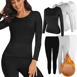 Long John Thermal Underwear Women 2 Pieces Autumn Winter Under Top Clothes Seamless Warm Pajamas Sets Legging