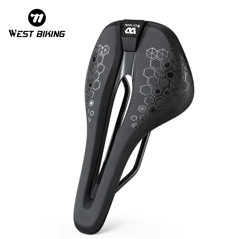 WEST BIKING Lightweight Road Bike Seat Short Nose Racing Bicycle Saddle Hollow Breathable Painless Triathlon Cycling Saddle