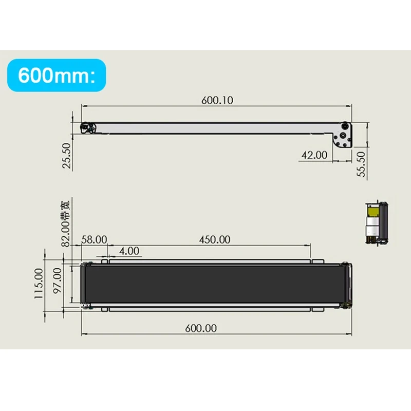 24V Mini Conveyor Belt 460mm Stainless Steel Frame PU Belt Vending Machine Automatic Track Cargo Channel No Power Supply