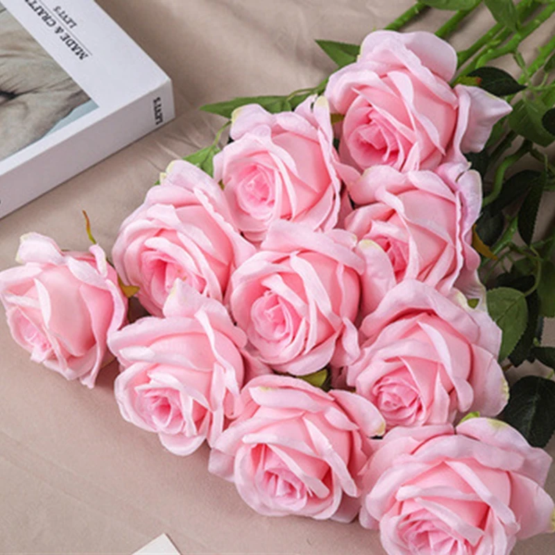 باقة ورد صناعي ، ورود حمراء ، زهور مزيفة ، هدية عيد الحب ، مزهريات ديكور للزفاف ، 1: 3: 50: 50: 10 #4