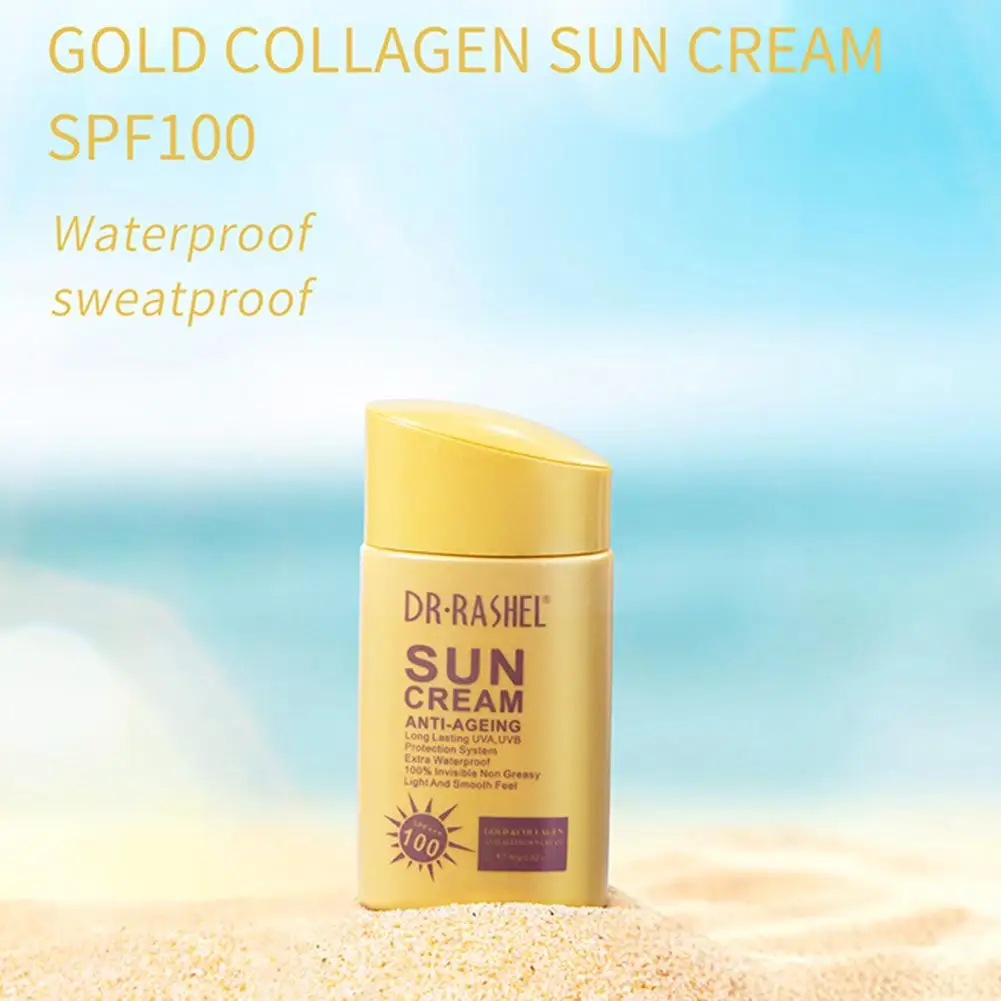 100g SPF100 Golden Bone Collagen Isolation Protection Cream UV Protection Facial Sunscreen Seaside Sunshade Protection Sun Cream