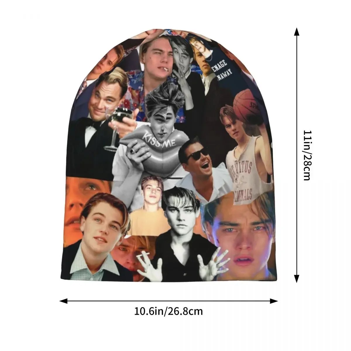 Leonardo Dicaprio Collage Skullies Titanic 90s Beanies Cap Men Windproof Warm Dual-use Bonnet Knitting Hats image 2