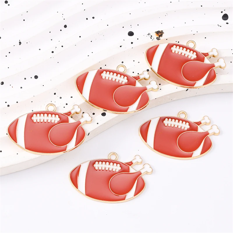 Duarte 20Pcs/Lot Cute Enamel Sports Rugby Cap Bat Charms Pendants for Making Drop Earrings Necklaces DIY Crafts Jewelry Findings