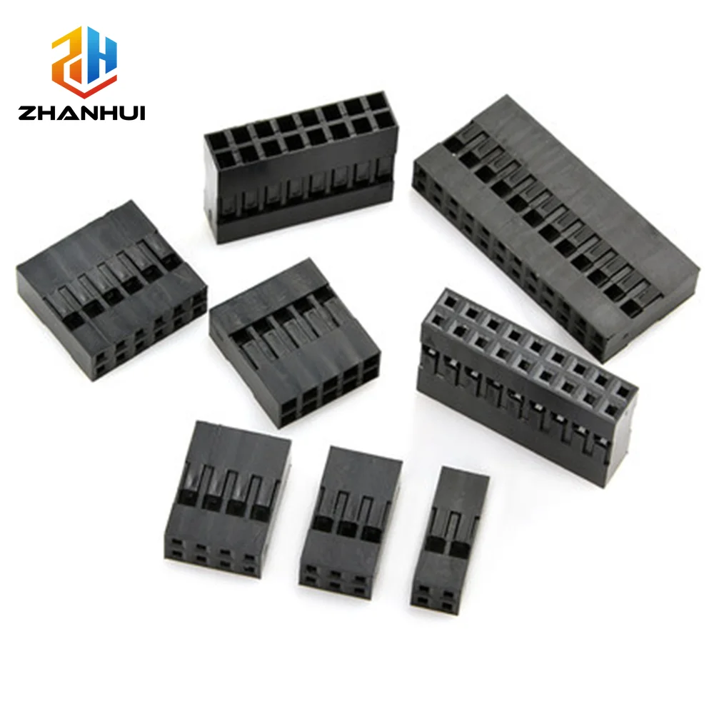 20PCS 2.54mm Double Row Dupont Connector Housing - 2*2/3/4/5/6/7/8/9/10 Pin Plastic Shell for Jumper Wire Assembly