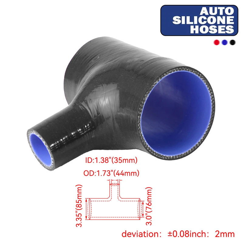 Fotografia 3: Tubo de Silicone em Forma de T para BOV de 35mm ID, de 3 polegadas a 3 polegadas