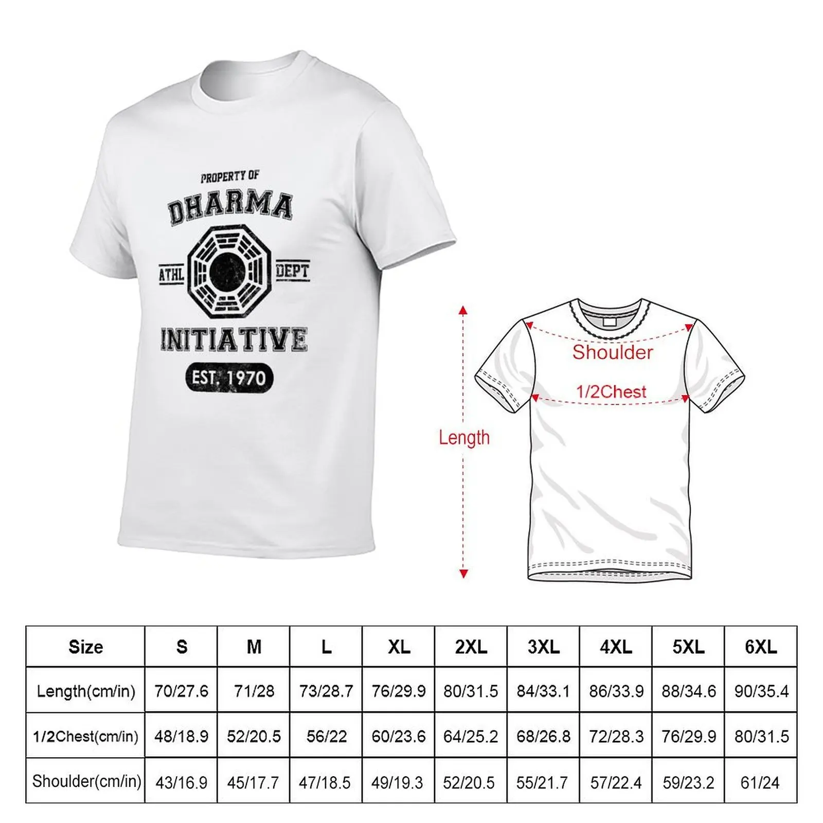 Dharma Initiative athletic department (Black ver.) T-Shirt essential t shirt t shirts for man cotton funny T-Shirt