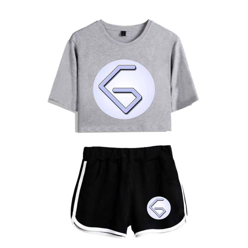 Youthful Game GeorgeNotFound Merch Printed Two Piece Set Women Sexy Shorts+lovely T-shirt Cute Dew navel Sport Girl suits - Image 6