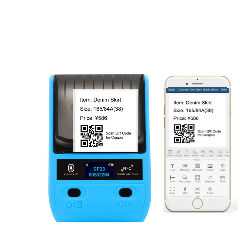 

58mm Thermal Receipt Printer Portable Mini Wireless Thermal Printer USB Receipt Label Sticker Printing for IOS Android