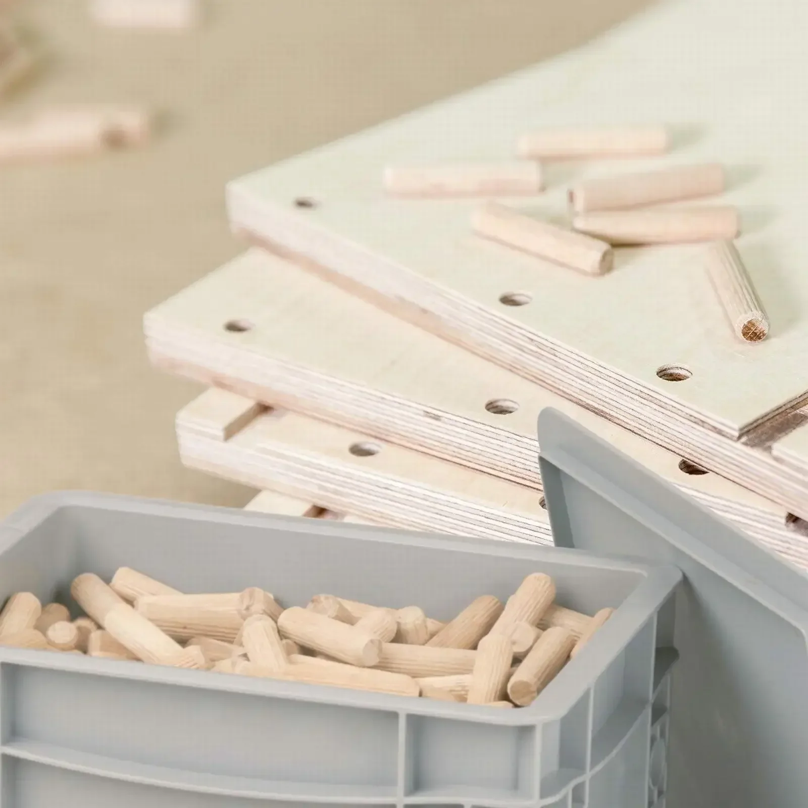 ไม้เนื้อแข็ง Dowels ไม้ Dowels อุปกรณ์เสริม Chamfered Chamfered Fluted Pin คุณภาพสูงอุตสาหกรรมใหม่ไม้ Dowels ร่อง