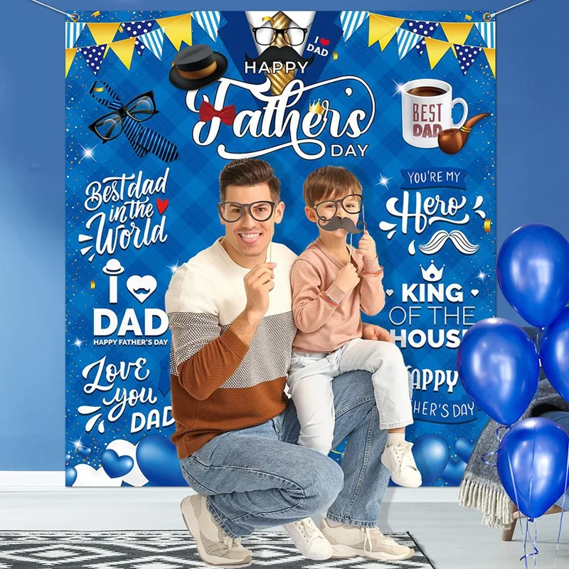 180X200cm Father's Day Single Side Photo Backdrop Father's Day Portable Multi-Functional Photo Backdrop Backdrop