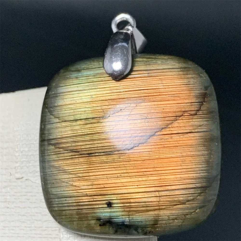 Uglyless Natural Aurora Green Purple Light Labradorite Pendants Necklaces Women Stunning Colorful Rainbow Labradorite Beads 925S