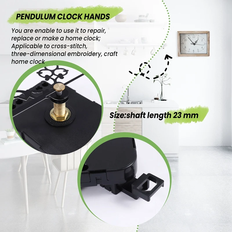 23Mm Quartz Pendulum Clock Movement Mechanism With Clock Hands Kits For DIY Clock Repair Parts Replacement Accessories