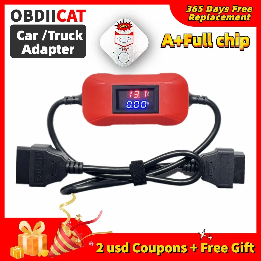 Newest 24V To 12V Converter Car /Truck Adapter For Heavy Duty Truck Multifunctional OBD Adapter And Connection Cable