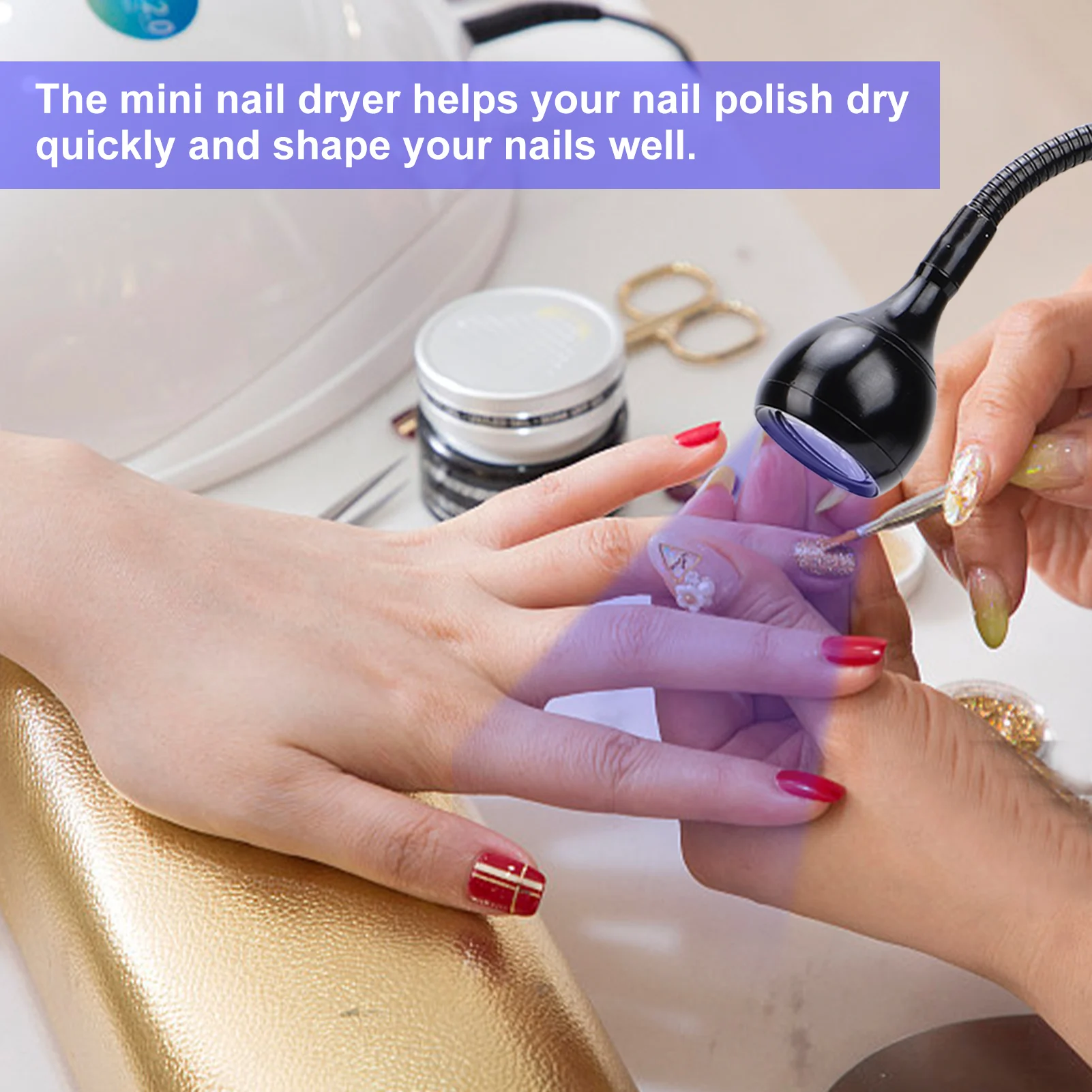 مجفف الأظافر ضوء الأشعة فوق البنفسجية مسمار مصباح 39nm الطول الموجي كليب على مكتب USB صغير لأظافر هلام ongle مانيكير أدوات الصالون