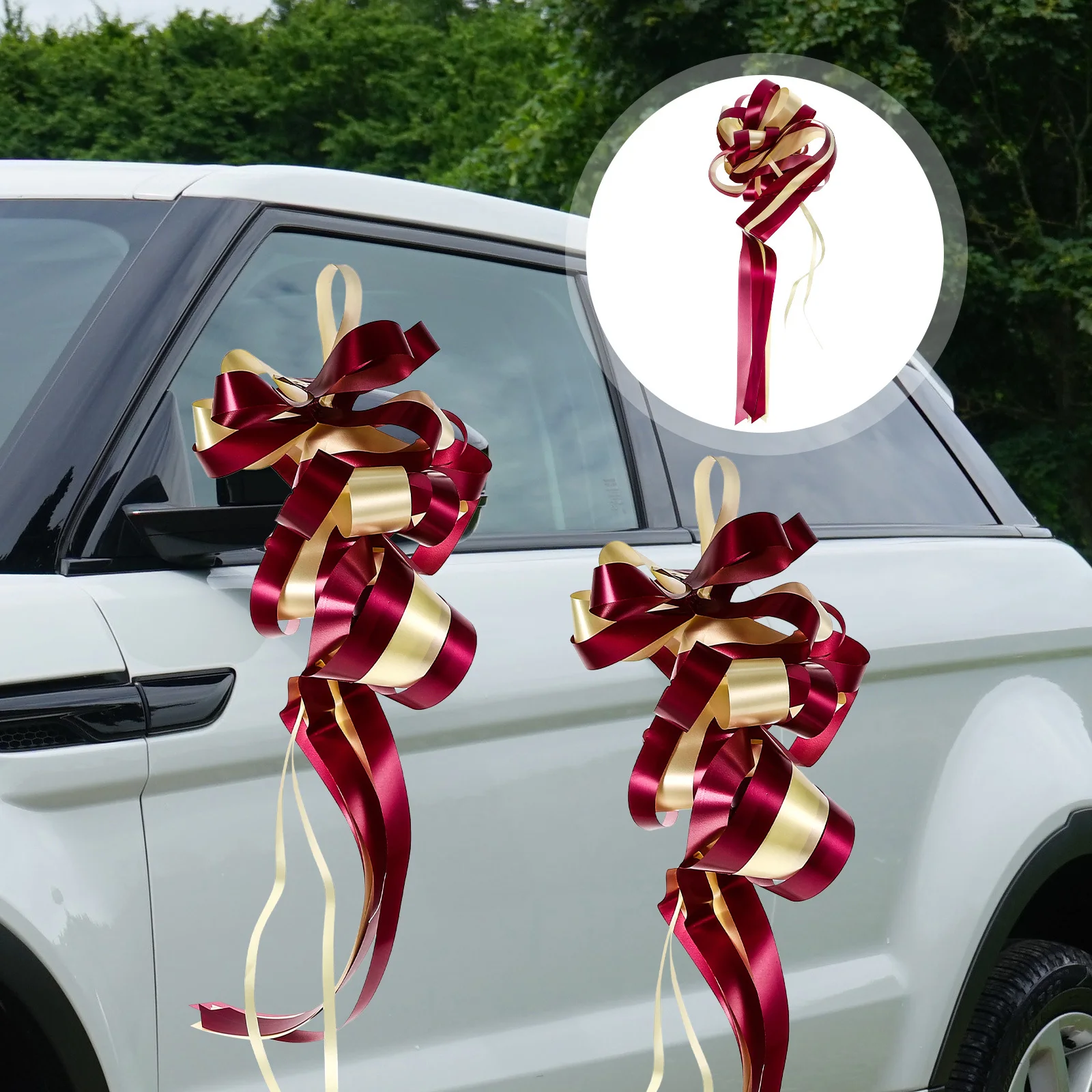 

10Pcs Wedding Pull Bow Car Decoration Gift Wrap Ribbon Bow Pull Flower for Wedding Gifts Party Boxes Gift Basket
