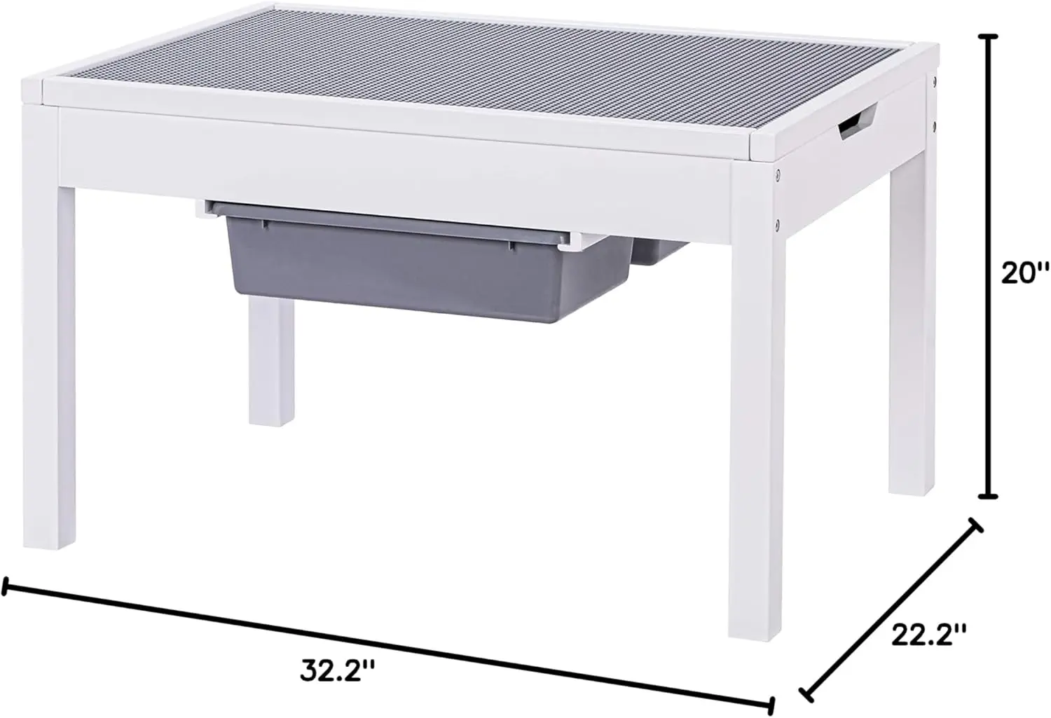 2-in-1 Kid Activity Table with Storage for Older Kids, Large Play Table for Kids,Boys,Girls, White