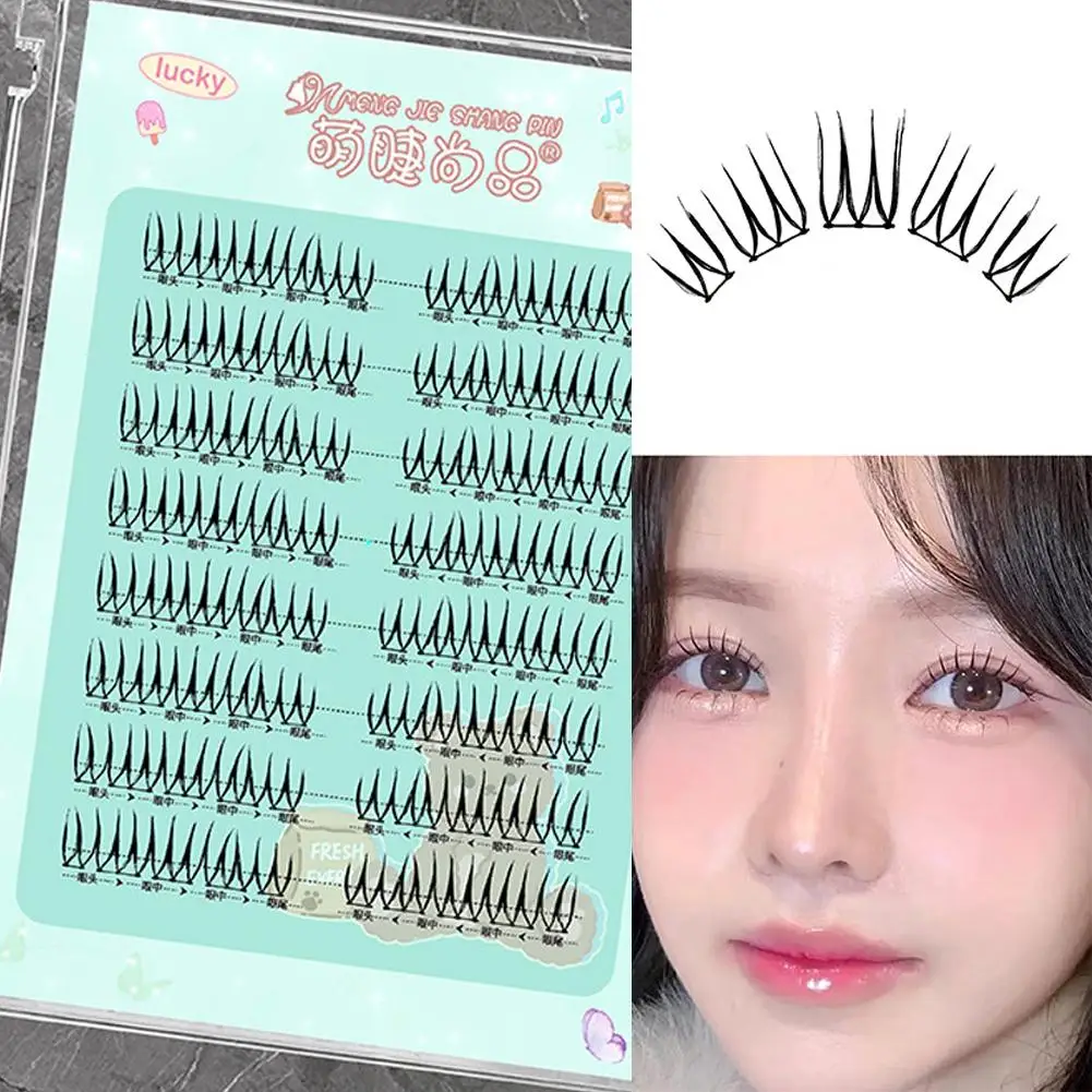8-row Glue False Eyelashes Segmented Nature Curling Up Light Extension Eyelashes Photogenic Girl Group Beauty Makeup Tool