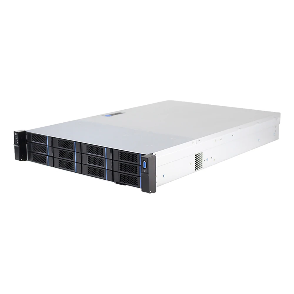 2U Rack Mounted Server Rack Enclosure with 12 * 2.5 Zoll SSD nVME Hot Swappable Hard Drive