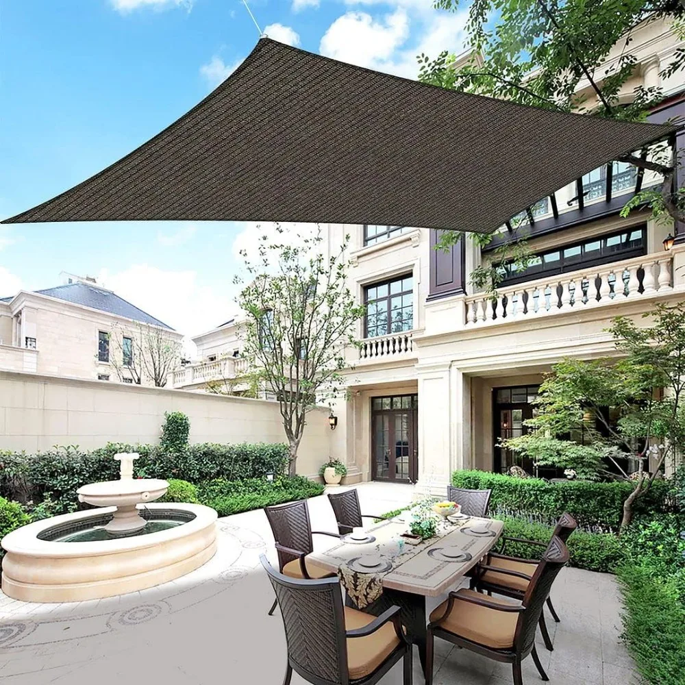 Housity 10 'x 30' البني الشمس الظل الشراع المظلة المظلة الظل غطاء من القماش لساحة فناء سطح السفينة Carport درب حمام سباحة Pergo