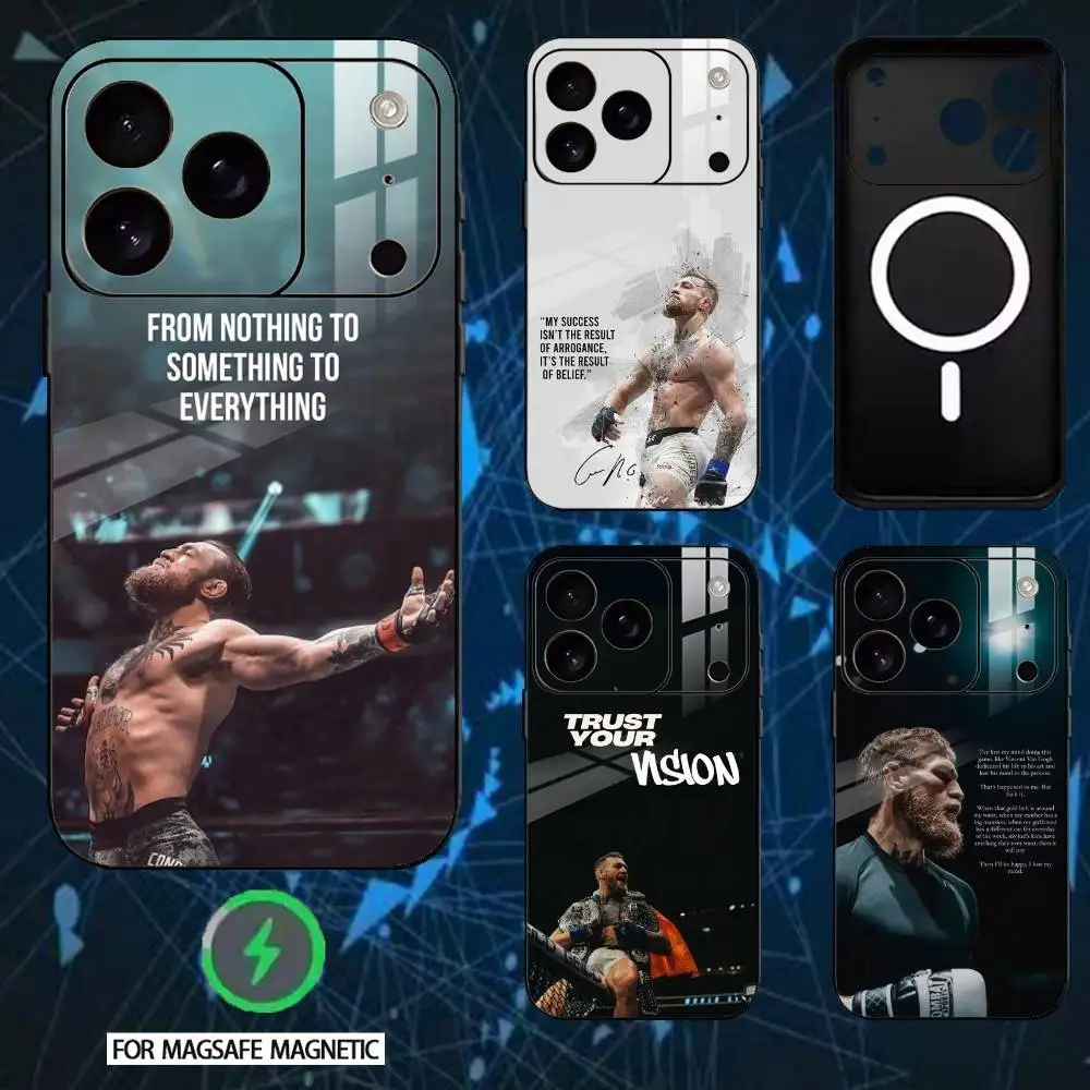 

Conor McGregor Boxing Phone Case For iPhone 17 16 15 14 13 12 Pro Max Plus for Mirror Wireless Magnetic Cover