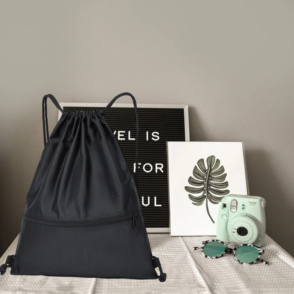 Fashionable Drawstring Backpack Portable Travel Backpack Lightweight Simple Sports Backpack Computer Bag Casual Daily Backpack