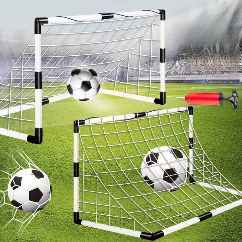 

Football Goal Sports Toy Foldable Children's Football Gate with Pump & Ball Portable Soccer Goal Outdoor Football Training