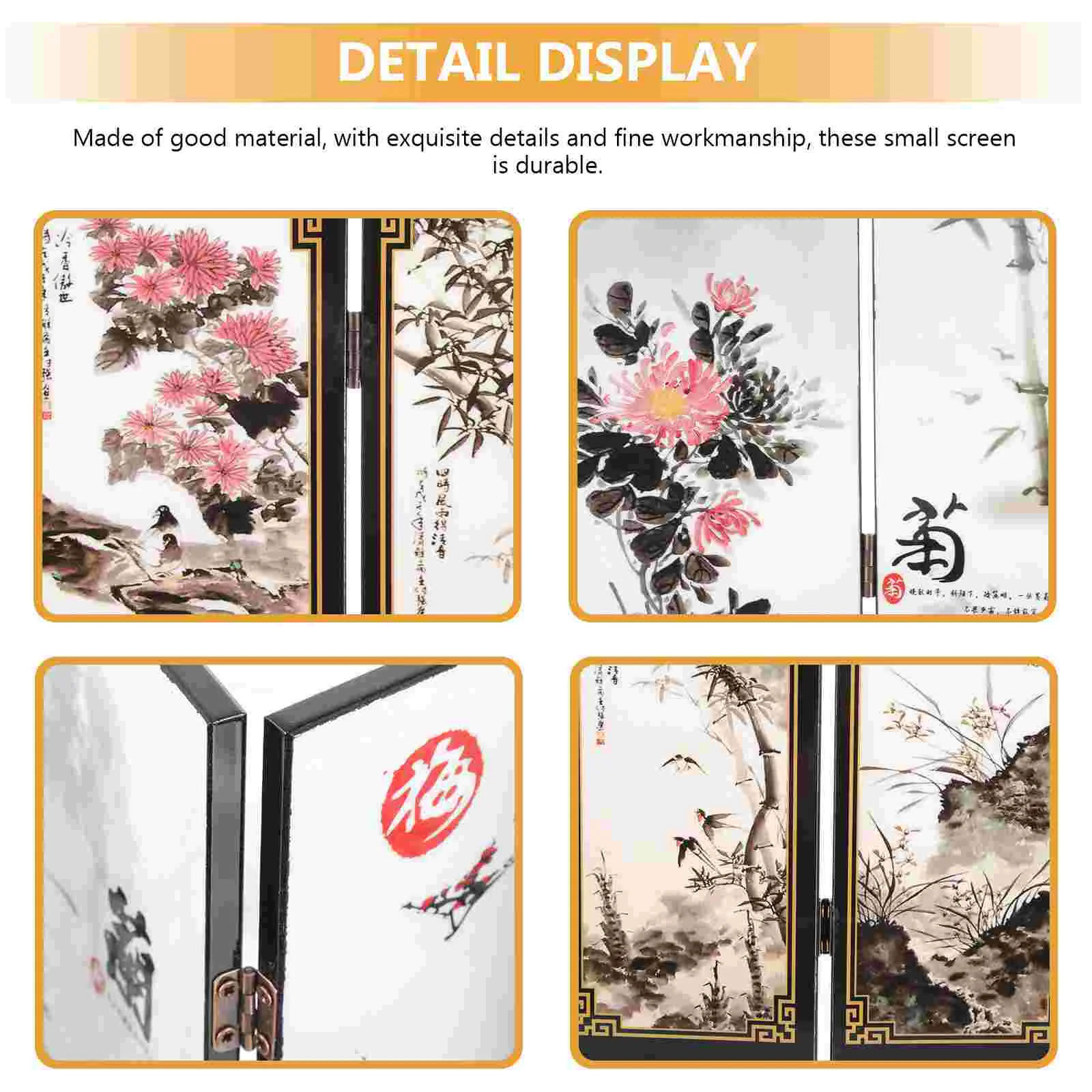 Wooden Mini Screen Folding Wall Divider Decor Chinese Style Home Decor Room Separator Dividers Panel Room Dividers