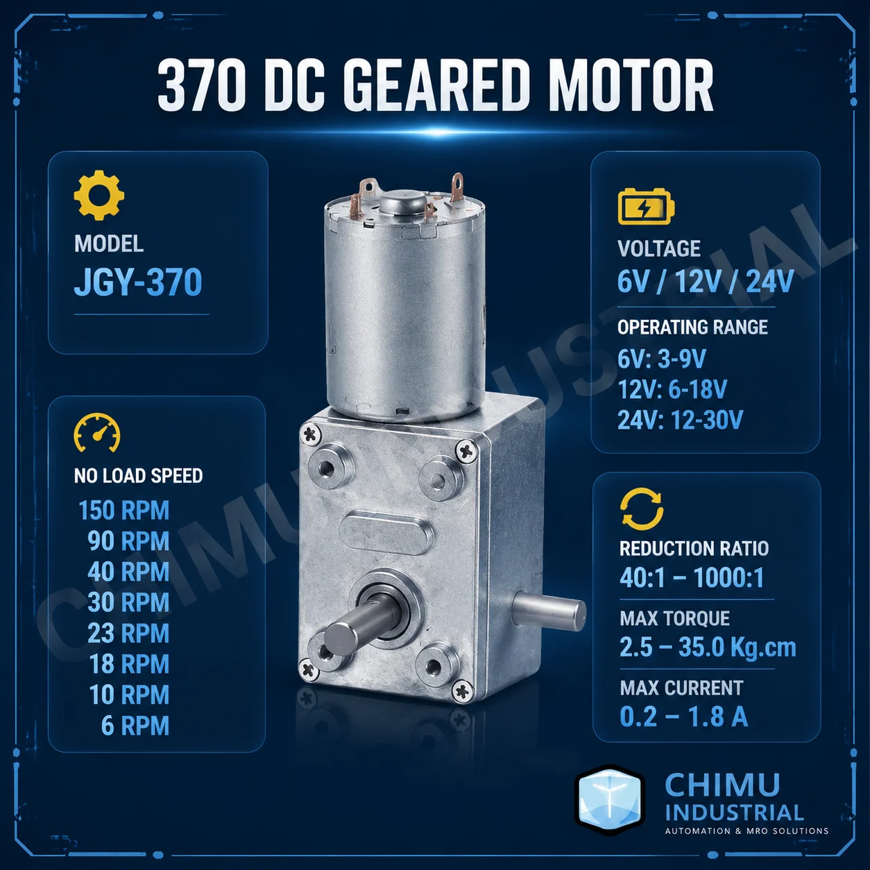 【CHIMU INDUSTRIAL】 JGY370 DCギア - Dc Motor 12V のレビューと価格