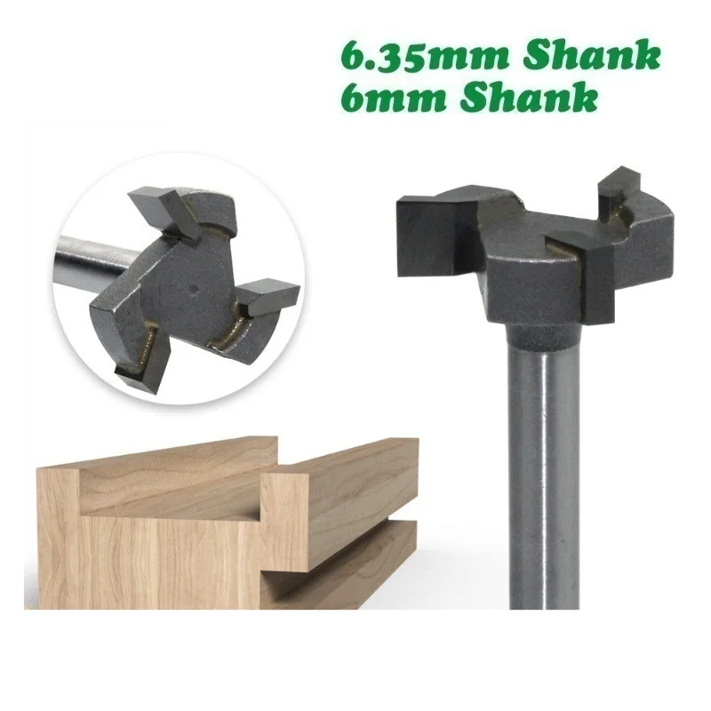 Spoilboard Surfacing Router Bits, 1/4 inch 6mm Shank 1 inch Cutting Diameter, Slab Flattening Router Bit Planing Bit Wood