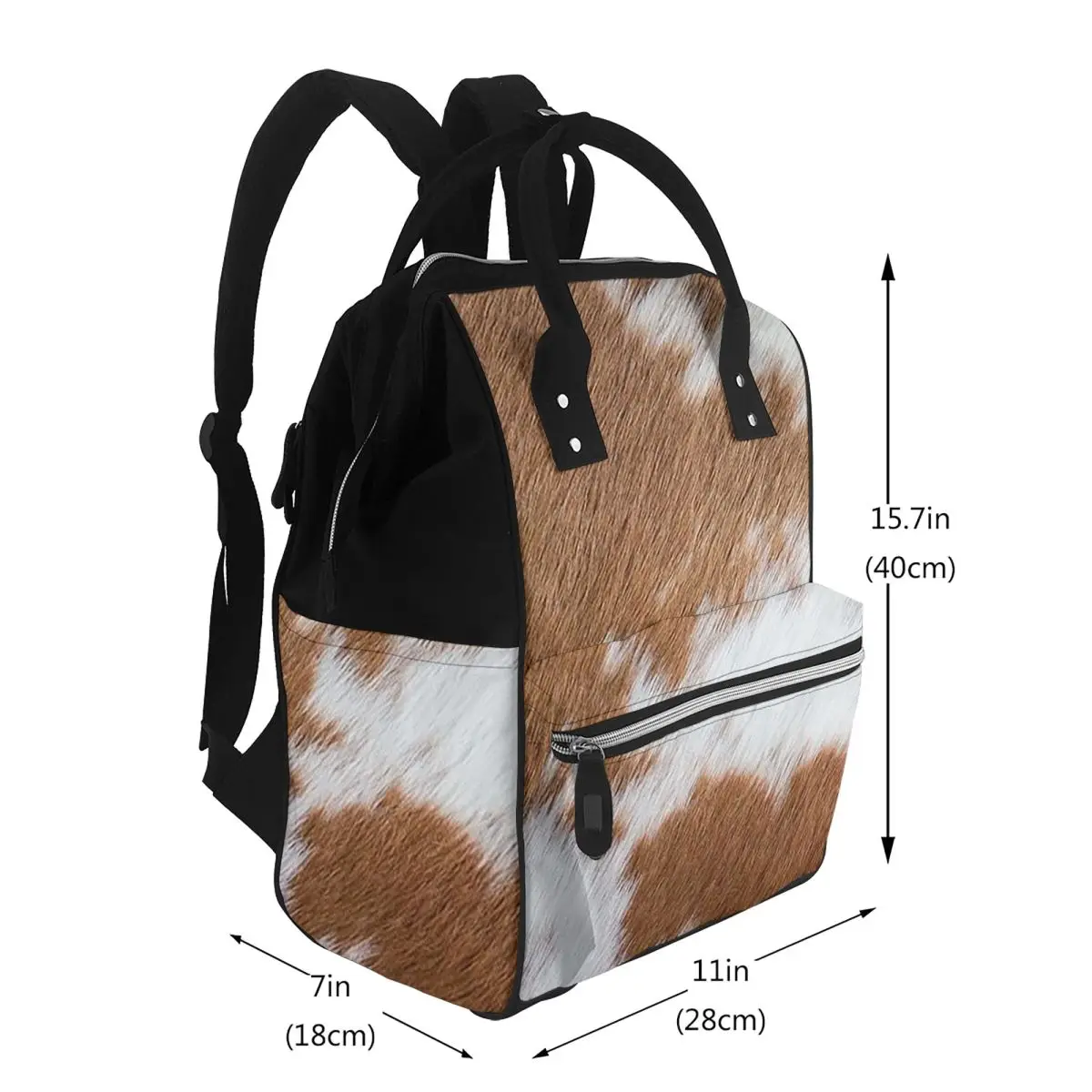 Stylish Cow Fur Cowhide Texture Cow Skin Print Pattern Student Backpack School Bag Hiking Travel Daypack for Men Women Bookbag
