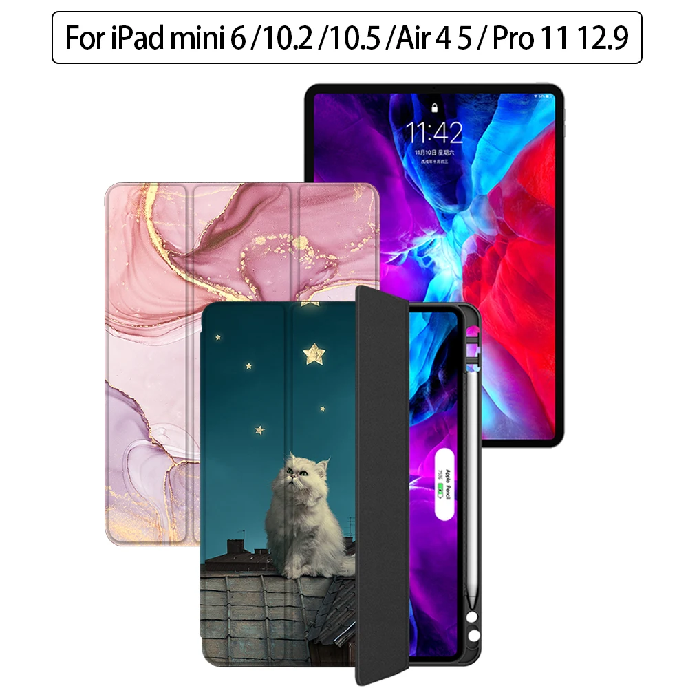 MTT 2022 Case For iPad 10th Gen Air 10.9 inch With Pencil Holder Cover For iPad Pro 11 12.9 mini 5 6 Stand Funda Tablet Case