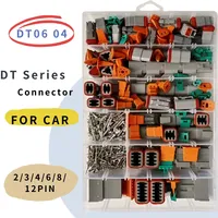 Boxed Deutsch Type DT Connector Kit Waterproof Wire DT Series Connector Set Box DT06/DT04 2/3/4/6/8/12 Pins Sealed Plug